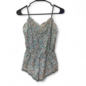 Victoria's Secret Blue and Orange Lace Romper